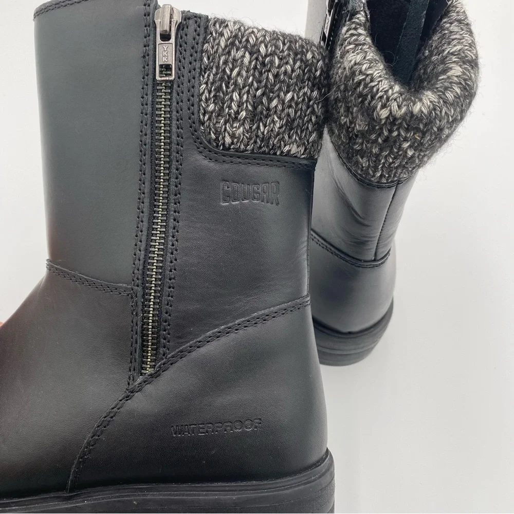Cougar Women's Neptune Waterproof Knit Winter‎ Boots Black White Size 7 (NWOT)